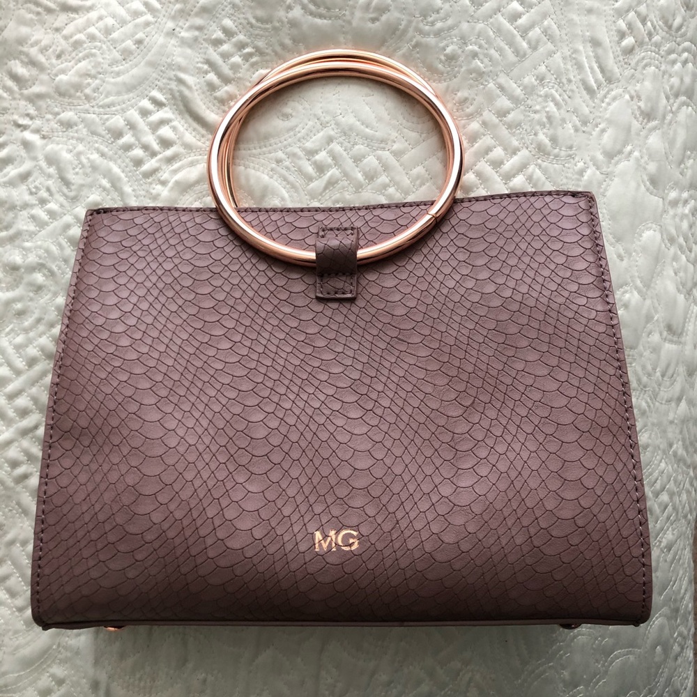 Mauve Pink Crossbody with Rose Gold Handles/Chain